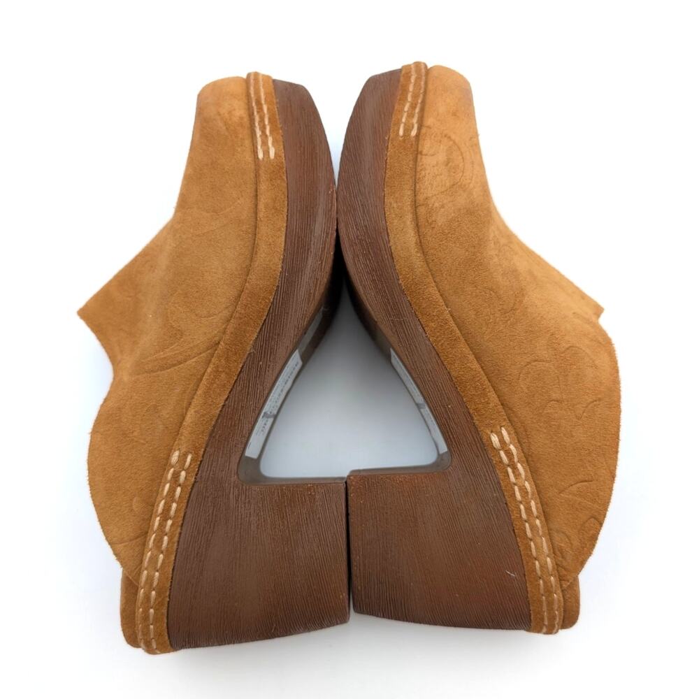 Antelope Sonja Clogs Suede Platform Block Heel Women's Brown Size US9.5 EU40 - Picture 11 of 12
